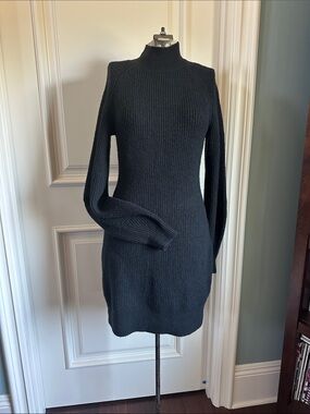 Abercrombie & Fitch Black Ribbed Knit Sweater Dress - NWT - XS